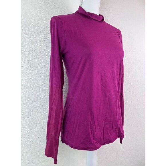 By‎ Anthropologie women's medium mulberry mock neck long sleeve top casual - Picture 2 of 9